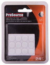 ProSource FE-50230-PS Furniture Pad, Felt Cloth, White, 1/2 in Dia, 5/64 in Thick, Round