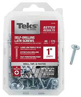 Teks 21528 Lath Screw, #8 Thread, 1.63 in L, Truss Head, Phillips Drive, Drill Point, Steel, Zinc, 170 PK