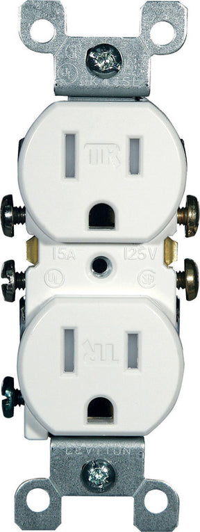 Leviton 15 amps 125 V Duplex White Outlet 5-15R 1 pk