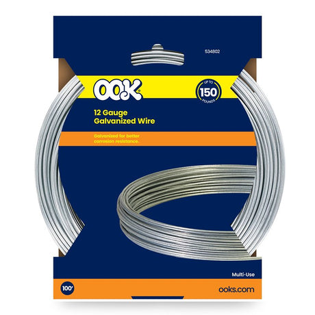 Hillman 50141 Utility Wire, 100 ft L, 12, Galvanized Steel