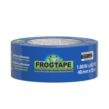 FrogTape 106010 Premium Painter's Tape, 60 yd L, 1.88 in W, Crepe Backing, Blue