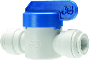 John Guest PPSV040808WP Straight Shut-Off Valve, 1/4 in Connection, Tube, 150 psi Pressure, Manual Actuator