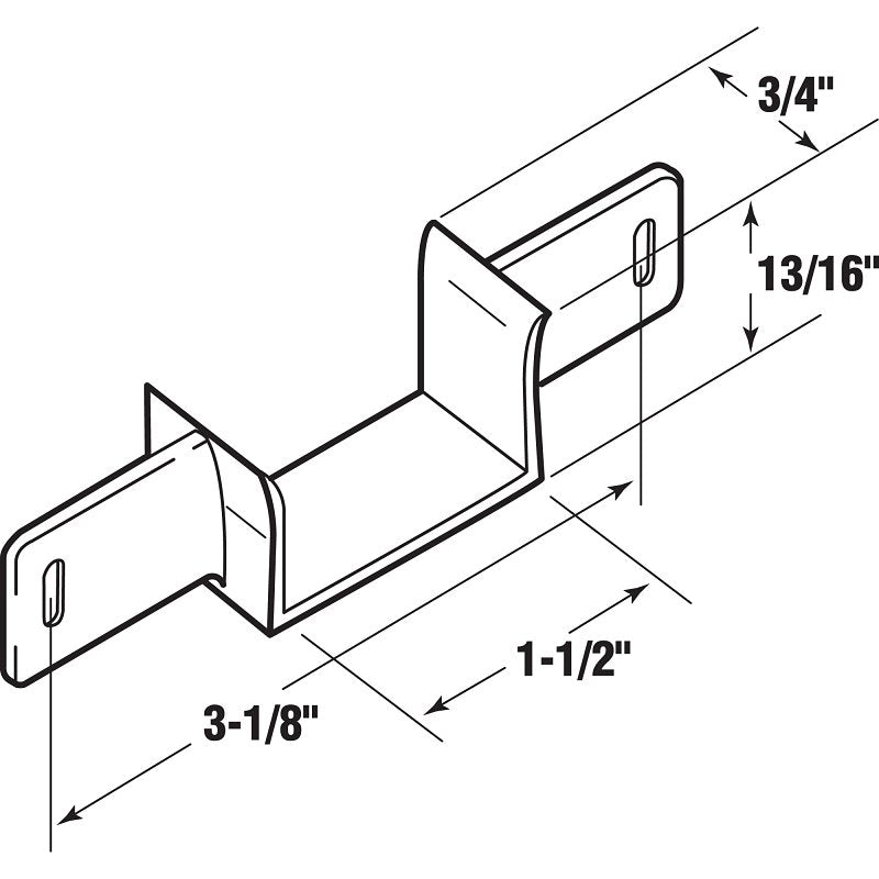 Prime-Line N 6578 Pocket Door Guide, Plastic, Bottom Mounting