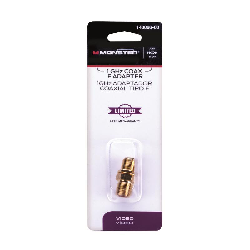 Monster Just Hook It Up Double Female Coax F Adapter 1000 MHz 1 pk, Pack of 6