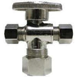 Plumb Pak PP20047LF Stop Valve, 5/8 x 3/8 x 1/4 in Connection, Compression, Quarter-Turn Actuator, Brass Body