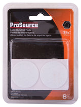 ProSource FE-50225-PS Furniture Pad, Felt Cloth, White, 1-3/8 in Dia, 5/64 in Thick, Round