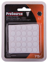 ProSource FE-S301-PS Furniture Pad, Felt Cloth, White, 3/8 in Dia, 5/64 in Thick, Round