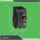 Square D QO 20 amps Plug In 2-Pole Circuit Breaker
