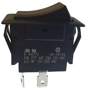 Gardner Bender GSW Series GSW-45 Rocker Switch, 10/20 A, 125/250 V, SPST, 0.83 x 1.45 in Panel Cutout