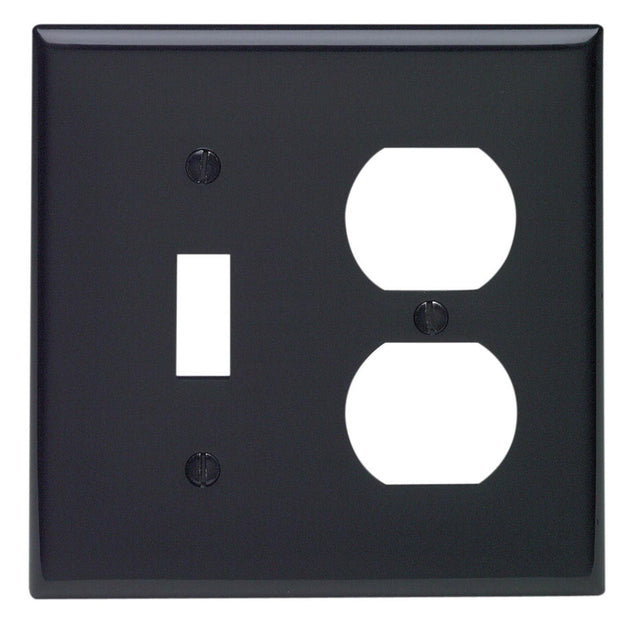 Leviton Black 2 gang Nylon Duplex/Toggle Wall Plate 1 pk