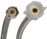 Fluidmaster B4T16 Toilet Connector, 1/2 in Inlet, FIP Inlet, 7/8 in Outlet, Ballcock Outlet, Stainless Steel Tubing