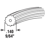 Make-2-Fit P 7519 Screen Retainer Spline, 0.14 in D, 25 ft L, Vinyl, Black, Round