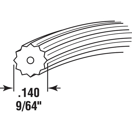 Make-2-Fit P 7519 Screen Retainer Spline, 0.14 in D, 25 ft L, Vinyl, Black, Round