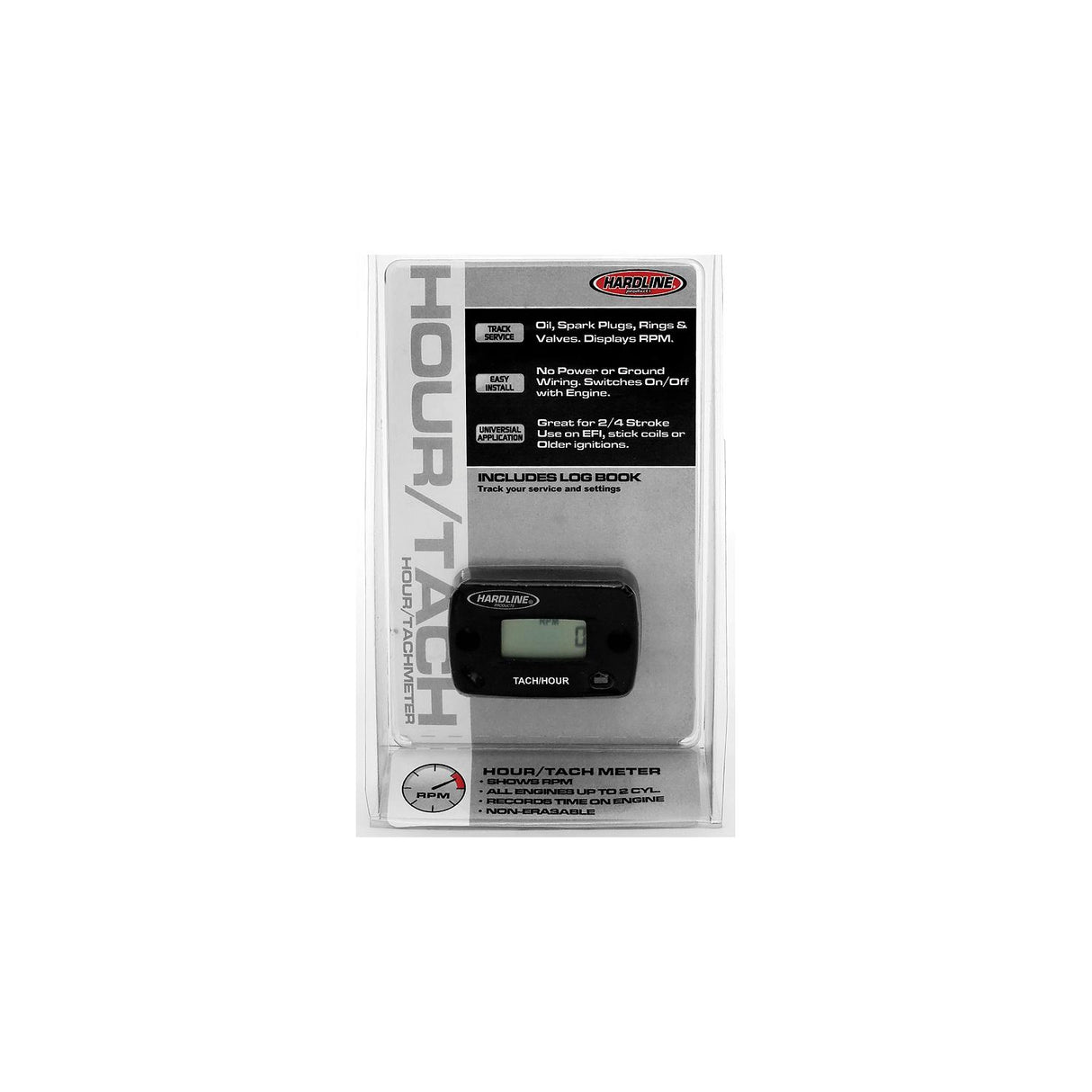 Hardline Hour/Tach Meter For Any Gas Engine 2 Cyl. Or Less