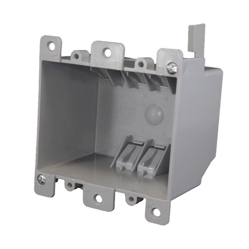 Cantex EZ Box Old Work 25 cu in Rectangle PVC 2 gang Outlet Box Gray