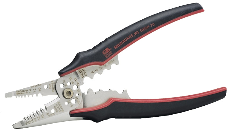Gardner Bender GESP-70 Wire Stripper, 22 to 10 AWG Wire, 20 to 8 AWG Solid, 22 to 10 AWG Stranded Stripping