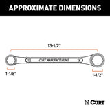 Curt 20001 Wrench, 1-1/8 x 1-1/2 in Head, 15-1/2 in OAL, Steel, Chrome-Plated