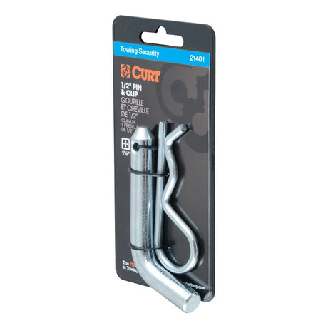 Curt 21401 Hitch Pin, 1/2 in Dia Pin, 4-1/2 in L, Zinc