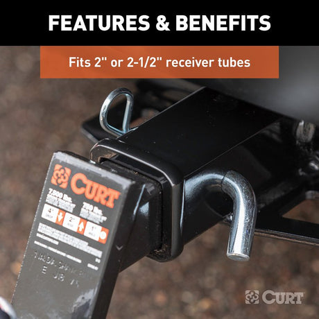Curt 21581 Hitch Pin, 5/8 in Dia Pin, Steel, Zinc, For : 2 in or 2-1/2 in Receiver Tubes
