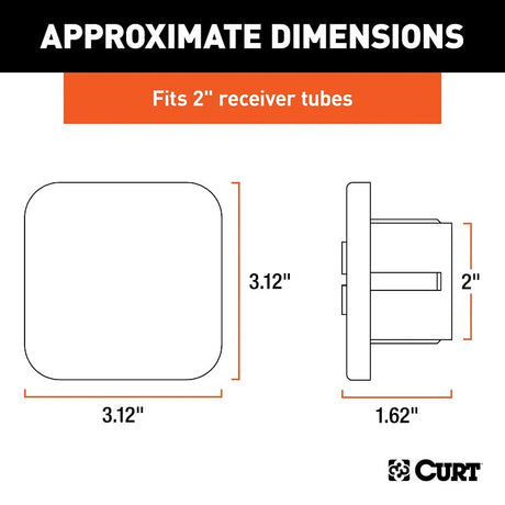Curt 22276 Hitch Tube Cover, Specifications: 2 in Receiver Tube Size, Rubber, Black