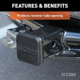 Curt 22276 Hitch Tube Cover, Specifications: 2 in Receiver Tube Size, Rubber, Black