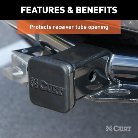 Curt 22276 Hitch Tube Cover, Specifications: 2 in Receiver Tube Size, Rubber, Black