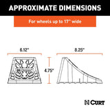 Curt 22800 Wheel Chock Set, 8-1/4 in L, 6.12 in W, 4-3/4 in H, Plastic, Black