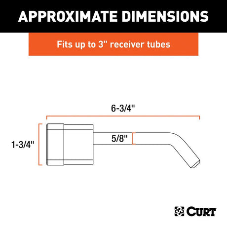 Curt 23021 Trailer Hitch Lock, 5/8 in Dia Pin, 6-3/4 in OAL, Carbon Steel, Chrome-Plated