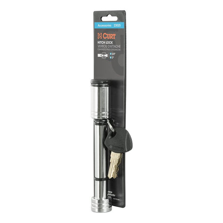 Curt 23025 Hitch Lock, 5/8 in Dia Pin, 6-3/8 in OAL, Carbon Steel, Chrome