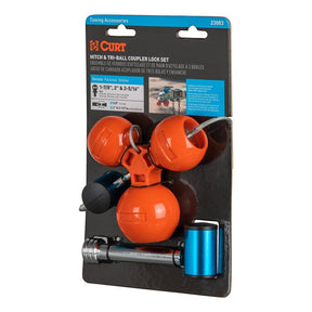 Curt 23083 Hitch and Tri-Ball Coupler Lock Set, 5/8 in Dia Pin, Carbon Steel, Chrome-Plated