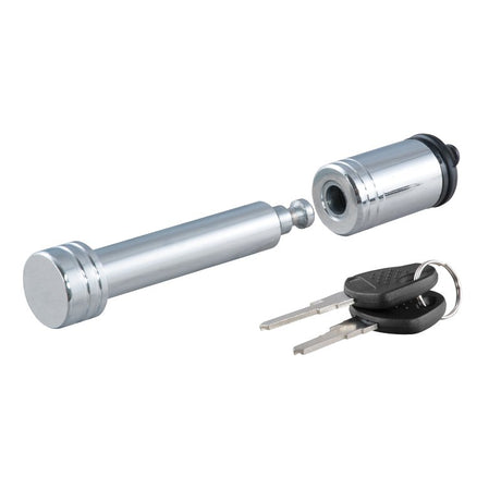 Curt 23515 Receiver Lock, 5/8 in Dia Shackle, For: 2 in Receiver Tube, Hitch Lock, Carbon Steel, Chrome