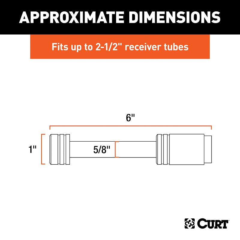 Curt 23519 Receiver Lock, Hitch Lock, 5/8 in Dia Shackle, Stainless Steel, Polished