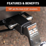 Curt 23519 Receiver Lock, Hitch Lock, 5/8 in Dia Shackle, Stainless Steel, Polished