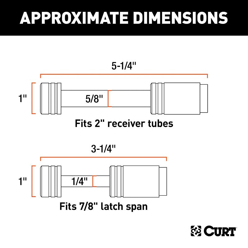 Curt 23526 Hitch and Coupler Lock Set, 5/8 in Dia Pin, Carbon Steel, Chrome-Plated