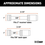 Curt 23526 Hitch and Coupler Lock Set, 5/8 in Dia Pin, Carbon Steel, Chrome-Plated