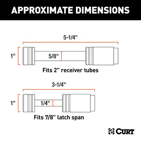 Curt 23526 Hitch and Coupler Lock Set, 5/8 in Dia Pin, Carbon Steel, Chrome-Plated