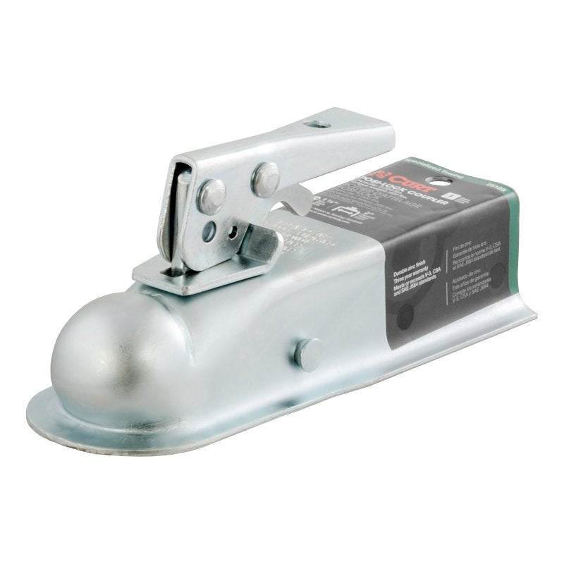 Curt 25128 Trailer Coupler, 2000 lb, 1-7/8 in Ball, Zinc