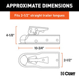 Curt 25135 Trailer Coupler, 3500 lb, 2 in Ball, Zinc