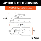 Curt 25138 Trailer Coupler, 3500 lb, 2 in Ball, Zinc, Clear