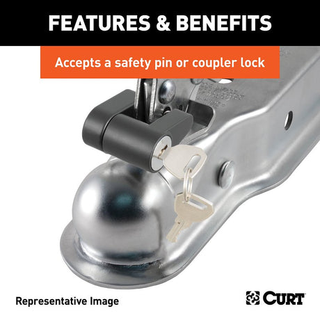 Curt 25153 Trailer Coupler, 3500 lb, 2 in Ball, Steel