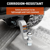 Curt 45362 Ball Mount, 8-1/2 in L, 6 in Drop, 5 in Rise, Class 3 Hitch, 1 in Dia Hitch Ball, Aluminum