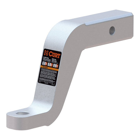 Curt 45362 Ball Mount, 8-1/2 in L, 6 in Drop, 5 in Rise, Class 3 Hitch, 1 in Dia Hitch Ball, Aluminum