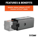 Curt 45408 Reducer Sleeve Set, Carbon Steel, Powder-Coated