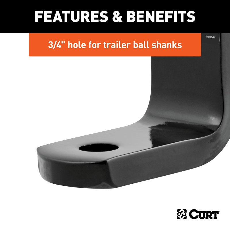 Curt 45521 Ball Mount, 7-1/4 in L, 3-1/4 in Drop, 2-5/8 in Rise, Class 2 Hitch, Steel, Powder-Coated