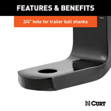 Curt 45521 Ball Mount, 7-1/4 in L, 3-1/4 in Drop, 2-5/8 in Rise, Class 2 Hitch, Steel, Powder-Coated