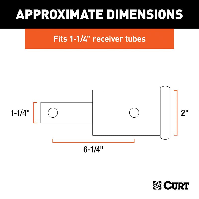 Curt 45785 Receiver Tube Adapter, 350 lb, Carbon Steel, Gloss/Powder-Coated, For: 1-1/4 to 2 in Shanks