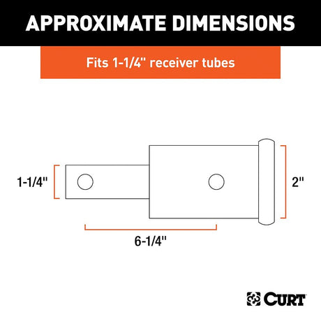 Curt 45785 Receiver Tube Adapter, 350 lb, Carbon Steel, Gloss/Powder-Coated, For: 1-1/4 to 2 in Shanks