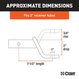 Curt 45830 Ball Mount, 8-1/4 in L, 2 in Drop, 3/4 in Rise