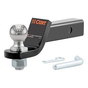 Curt 45836 Ball Mount, 8-1/4 in L, 2 in Drop, 2 in Dia Hitch Ball, Powder-Coated