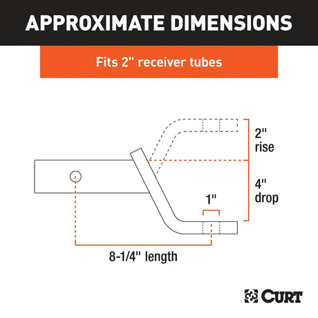 Curt 45850 Ball-Mount, 3 Hitch, Powder-Coated